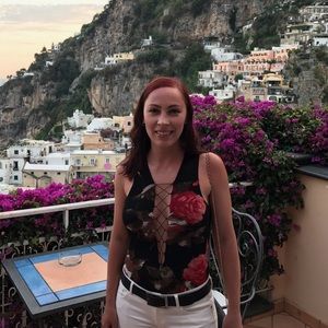 Hot Miami Styles Black Floral Print Sheer Mesh Lace Up Bodysuit